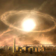 Interpretación artística de una detonación atmosférica. Captura: YouTube.
